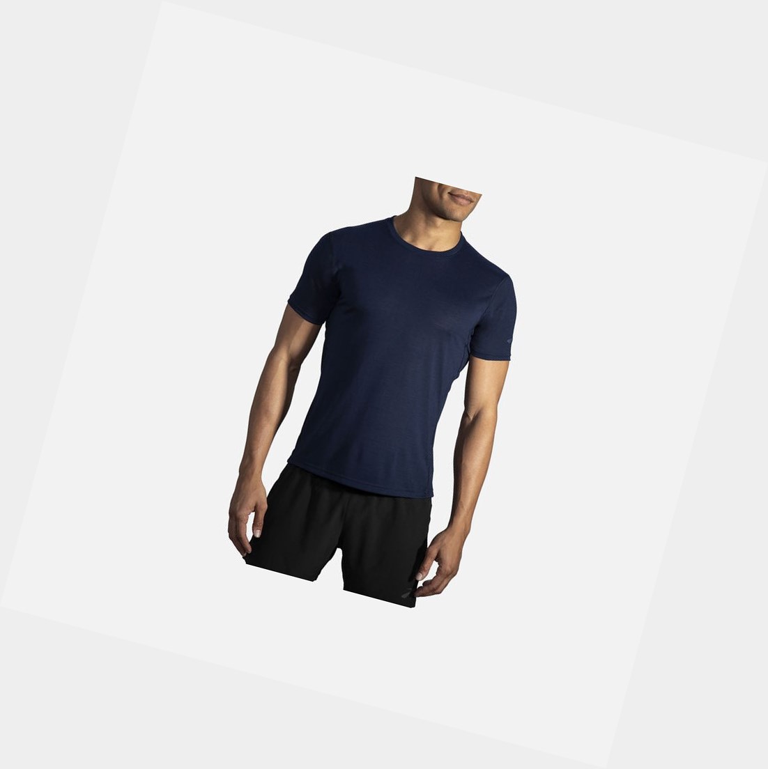 Hauts Brooks Distance Sleeve Homme Bleu Marine | MNZS10487