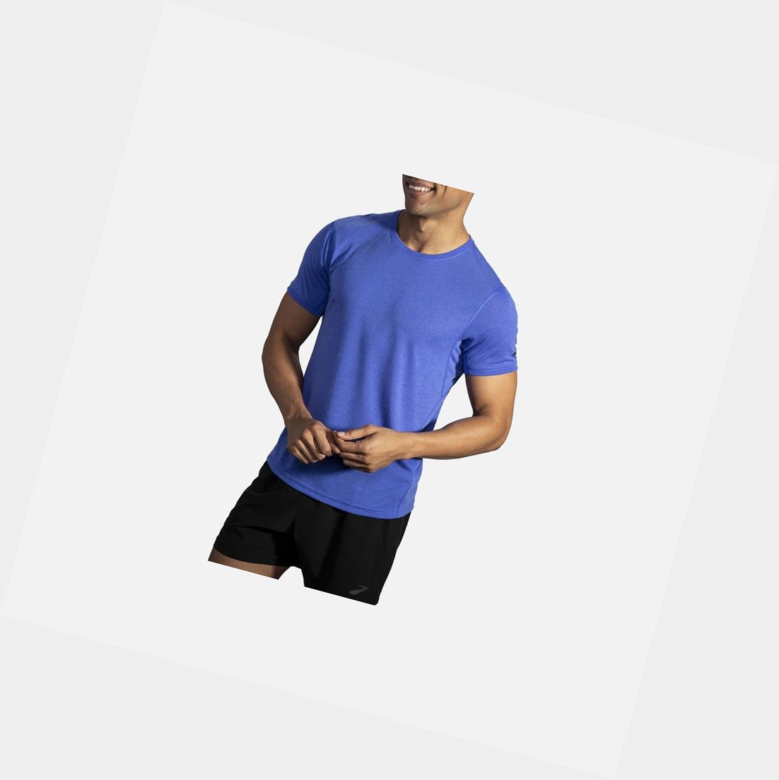 Hauts Brooks Distance Sleeve Homme Bleu | XGOH02145