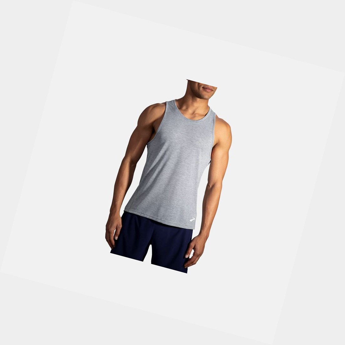 Hauts Brooks Distance Tank Homme Heather Ash | WXRI05397
