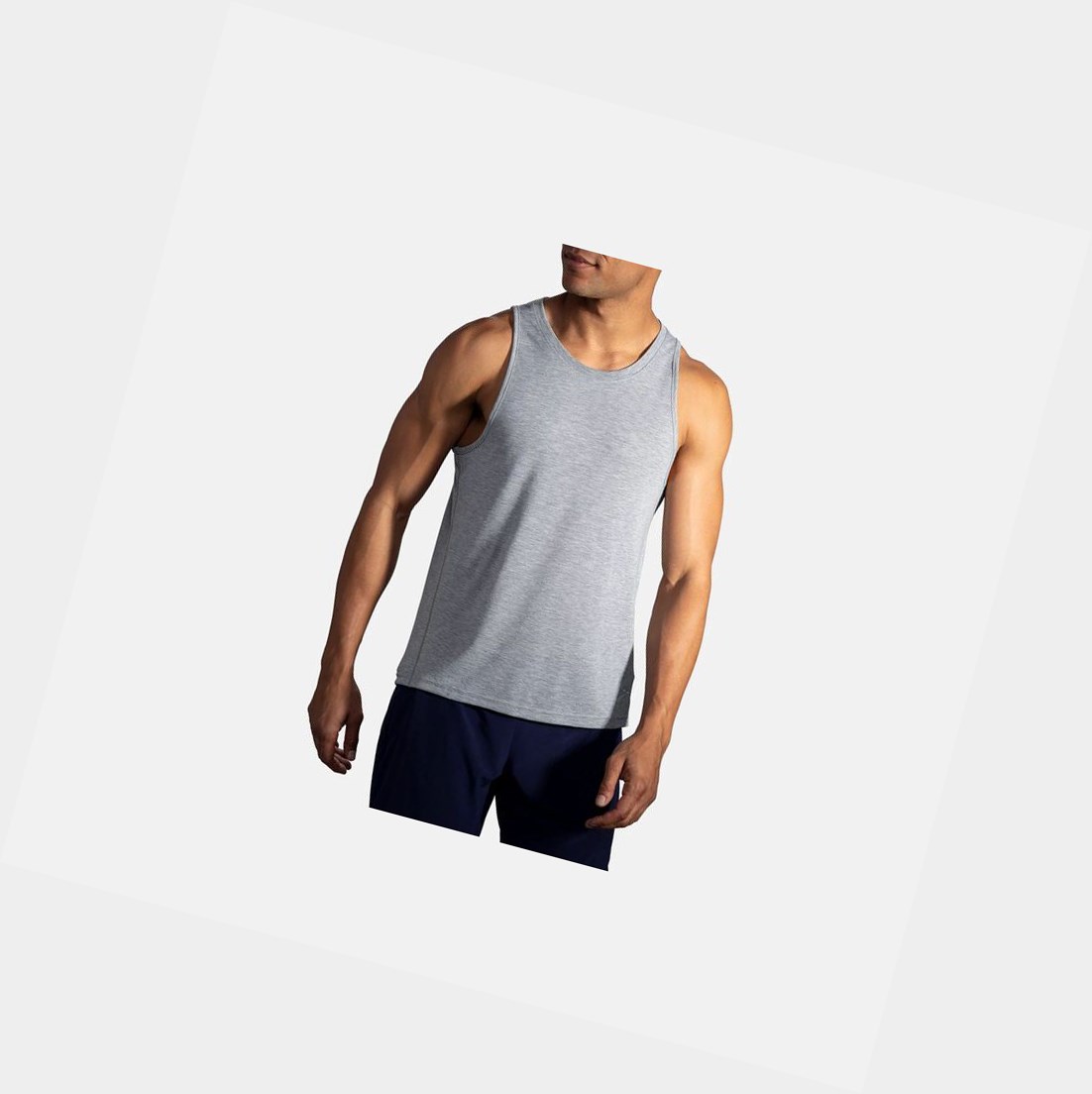Hauts Brooks Distance Tank Homme Heather Ash | WXRI05397