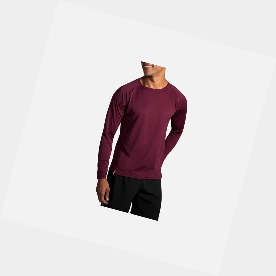 Hauts Brooks Ghost Long Sleeve Homme Heather Merlot | OXDY23408