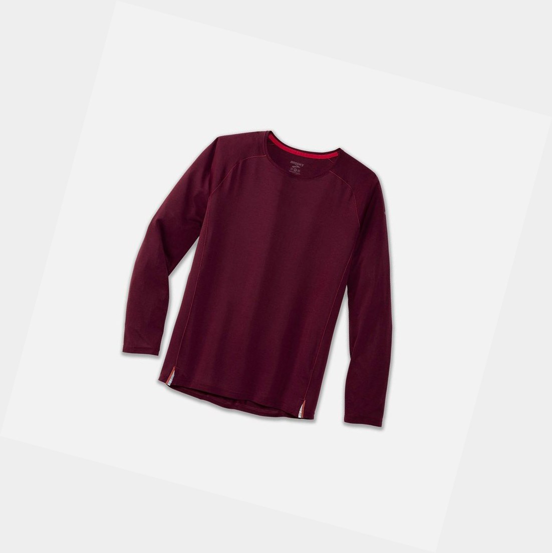 Hauts Brooks Ghost Long Sleeve Homme Heather Merlot | OXDY23408