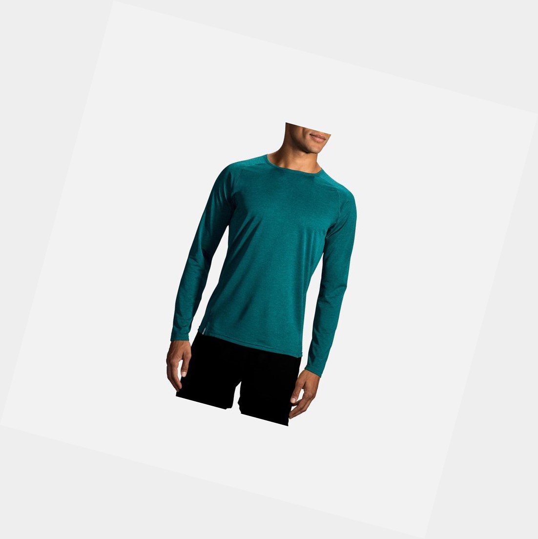 Hauts Brooks Ghost Long Sleeve Homme Heather Spruce | WPDH91847