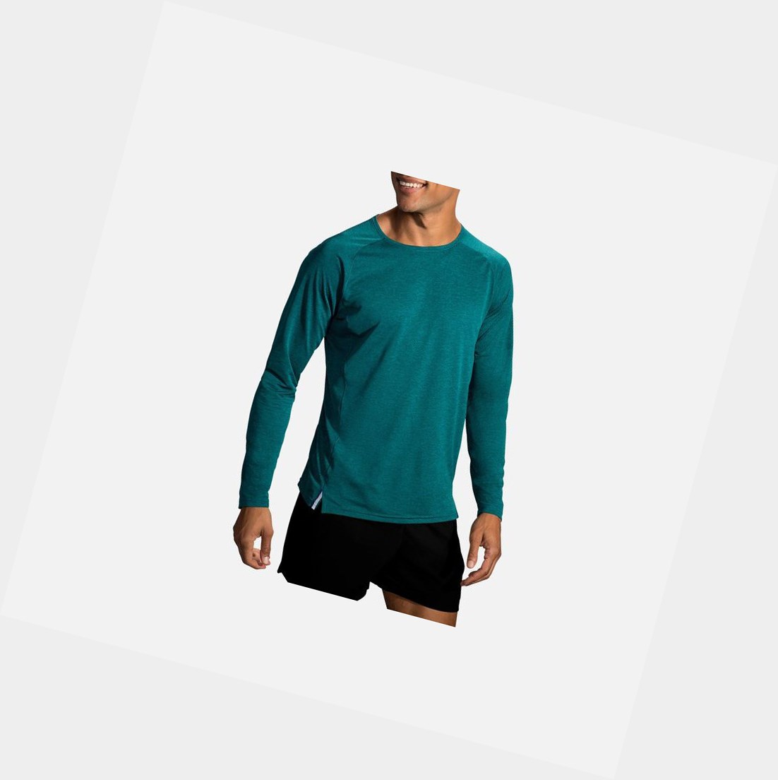Hauts Brooks Ghost Long Sleeve Homme Heather Spruce | WPDH91847
