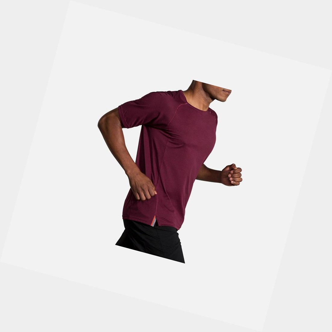 Hauts Brooks Ghost Sleeve Homme Heather Merlot | VLGX53194