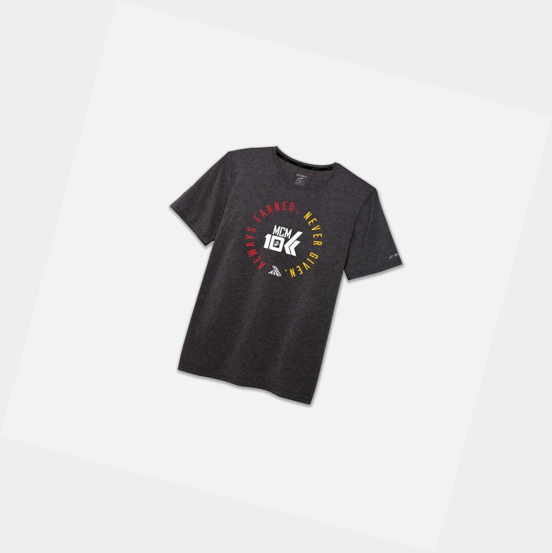Hauts Brooks MCM20 Distance Graphique Tee Homme Asphalt / 10K | OZRK14293