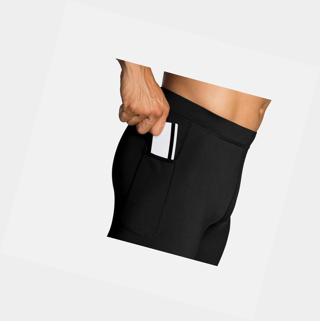 Pantalons Brooks Source Tight Homme Noir | TUDK69105