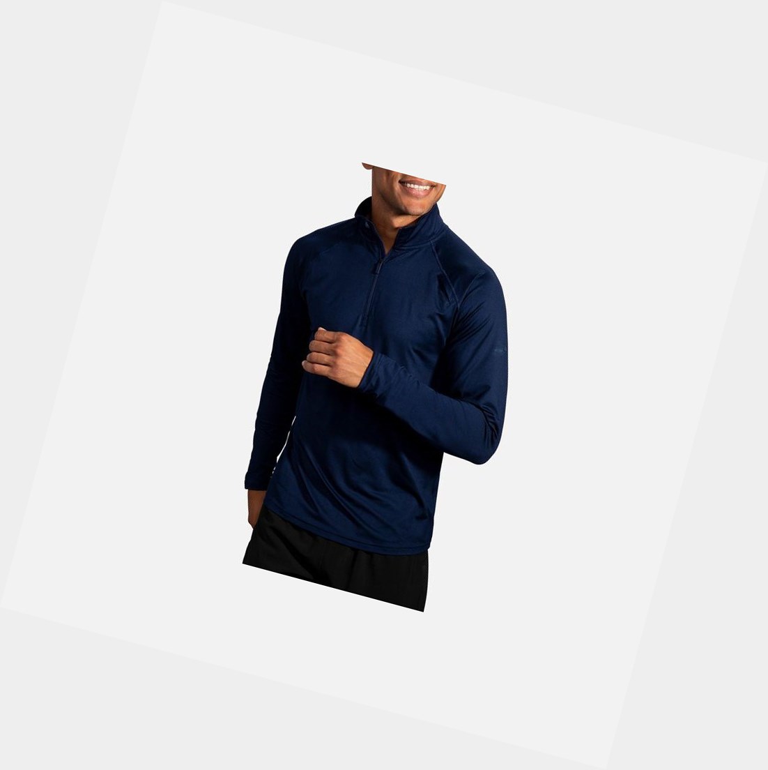 Vêtements D'extérieur Brooks Dash 1/2 Zip Homme Bleu Marine | IXLW91385
