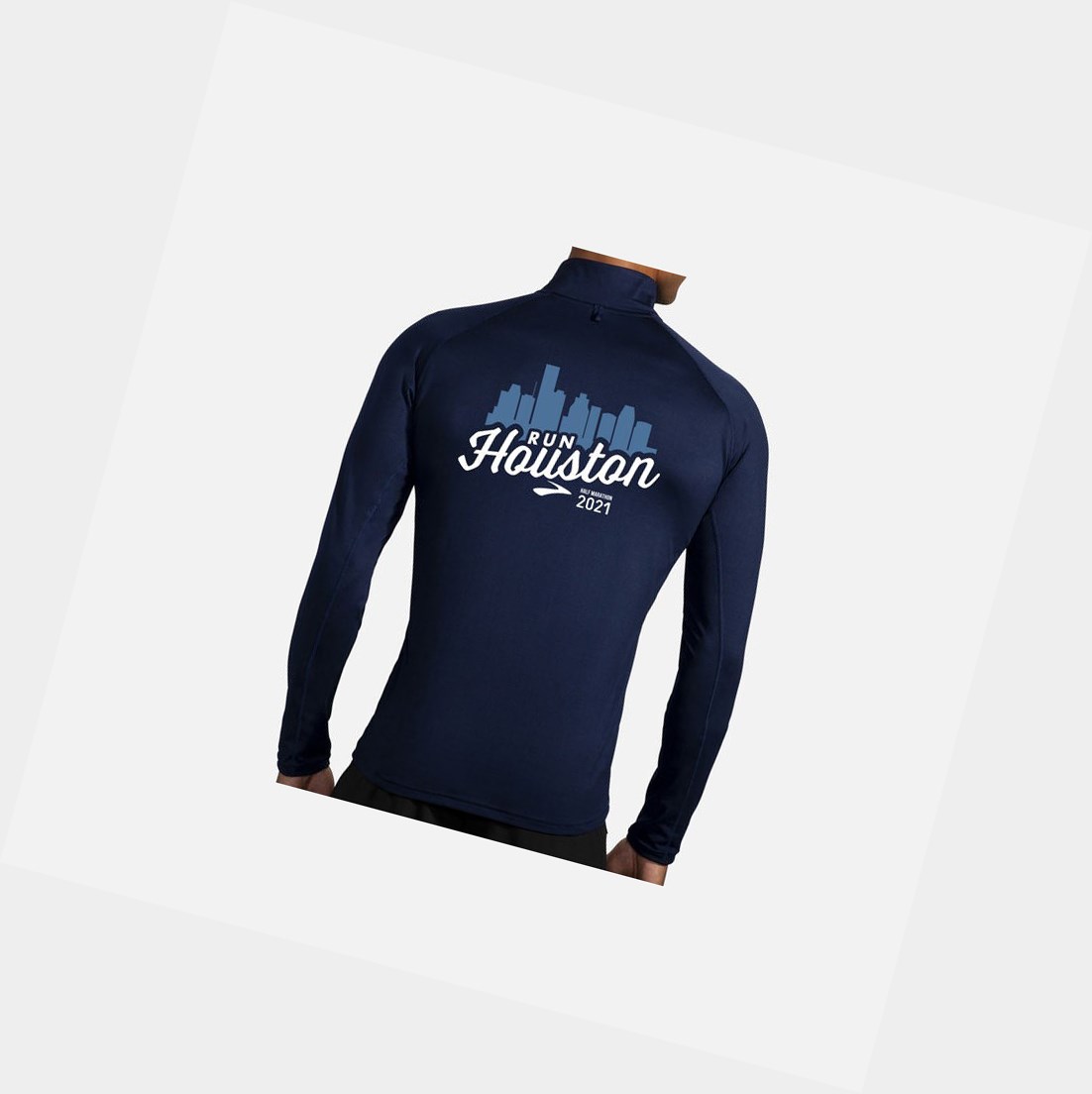Vêtements D'extérieur Brooks Dash 1/2 Zip Homme Bleu Marine | RZCP59172