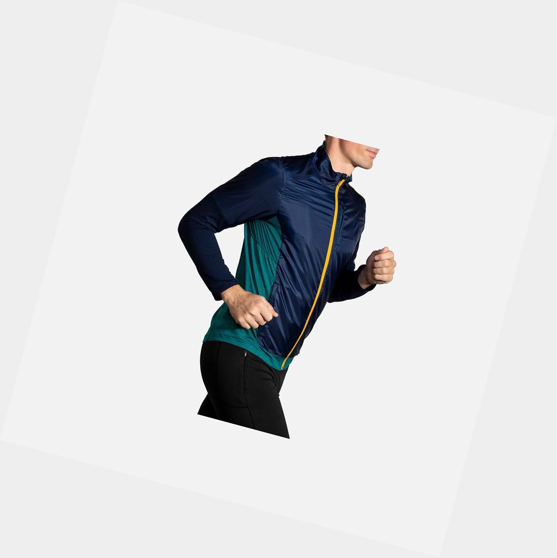 Vêtements D'extérieur Brooks Fusion Hybride Homme Bleu Marine | JBVI01853