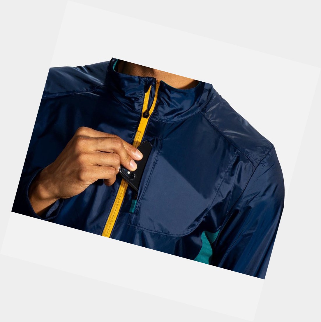 Vêtements D'extérieur Brooks Fusion Hybride Homme Bleu Marine | JBVI01853
