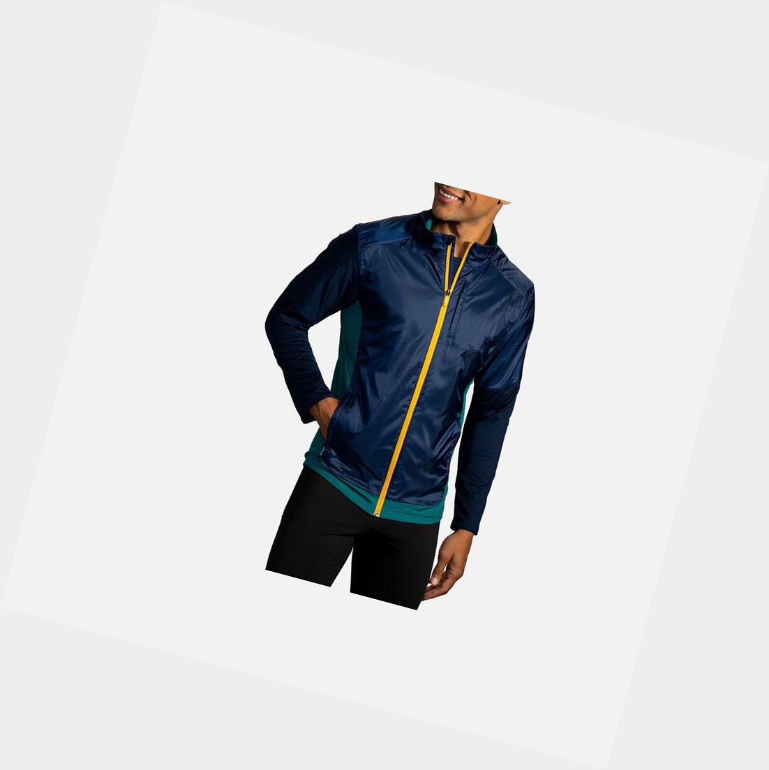 Vêtements D'extérieur Brooks Fusion Hybride Homme Bleu Marine | JBVI01853
