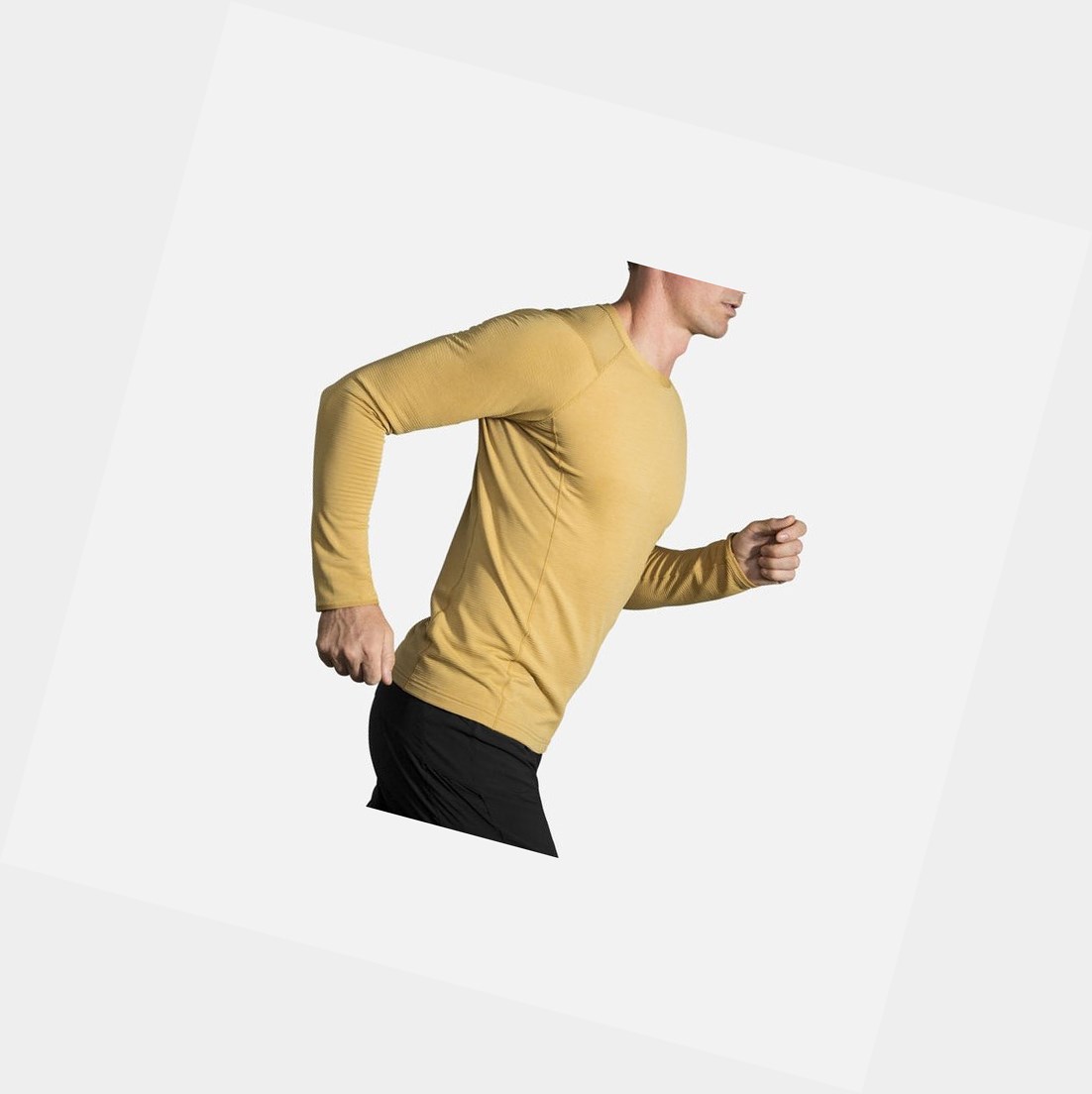 Vêtements D'extérieur Brooks Notch Thermal Long Sleeve Homme Heather Desert / Desert | JHWR09851