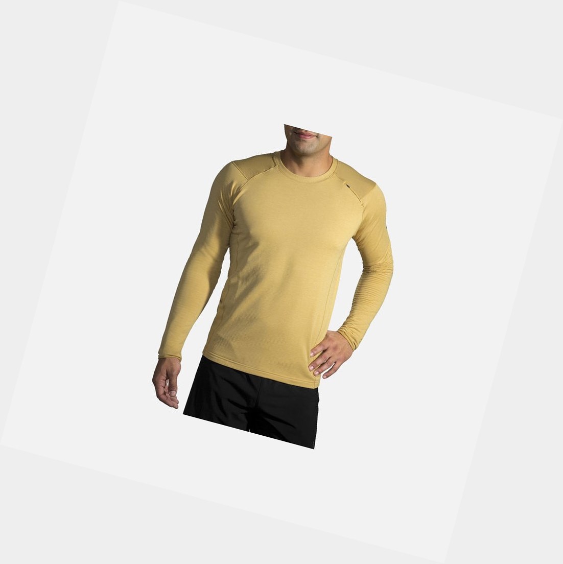 Vêtements D\'extérieur Brooks Notch Thermal Long Sleeve Homme Heather Desert / Desert | JHWR09851